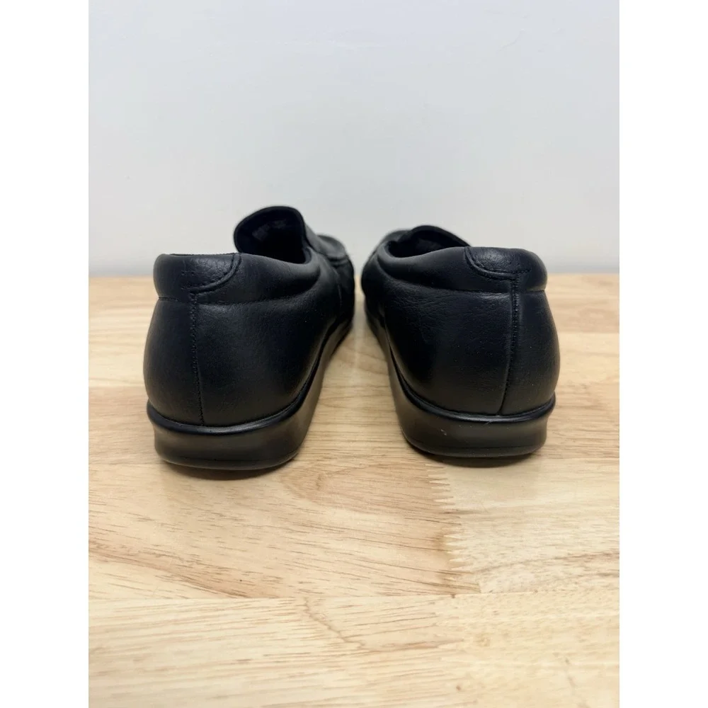 SAS Tripad Women's Black Leather Loafer Slip-on Shoes Comfort Foot Bed Sz 9.5 WW